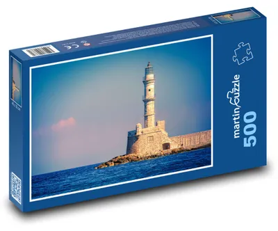Produktbild von Puzzle 500 Leuchtturm auf Küstenfels - martinpuzzle