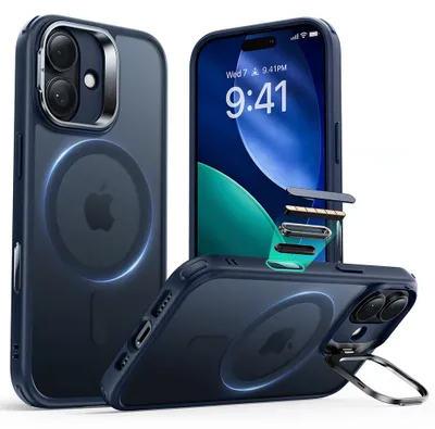 Zdjęcie produktu dla ESR Classic Hybrid HaloLock Kickstand Etui na iPhone 17 - matowe niebieskie