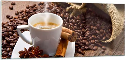 Produktbild von Bilder auf glas - Kaffee schwarz Frühstück Schokolade - 100x40cm - Glasbilder - Wandbilder - Kunstdruck - Wanddekoration aus Glas - Glas Bilder - Wandbild auf Glas - GAB100x40-2152