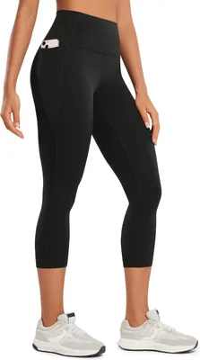 Productafbeelding van Dames capri-legging met zijvakken, zwart, 53 cm kruislengte