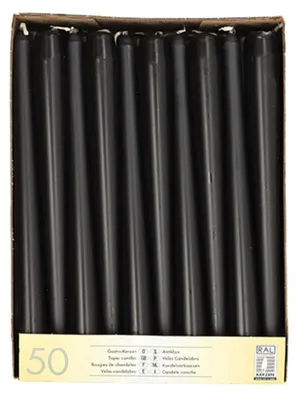 Produktbild von STARPAK Leuchterkerzen 22 mm schwarz 50er Pack