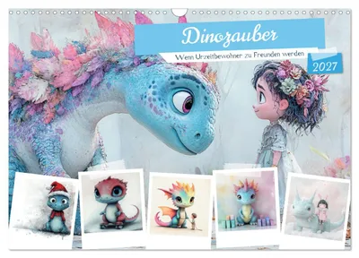 Produktbild von Dinozauber – Wenn Urzeitbewohner zu Freunden werden (Wandkalender 2027 DIN A3 quer), CALVENDO Monatskalender