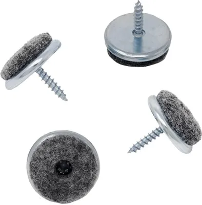 Produktbild von Filzgleiter mit Schraube - ø 30 mm - 50 Stück - eisenverzinkte Möbelgleiter - Kratzschutz