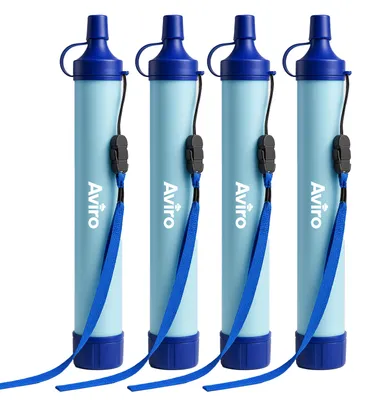 Produktbild von Aviro Wasserfilter – 4er-Set – Überlebens- und Wasseraufbereitungsgeräte – Wasserfiltersystem – Für