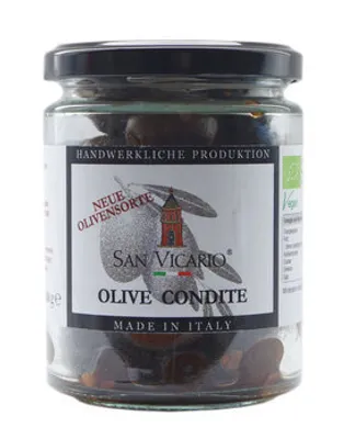 Obrázok produktu pre Condite čierne olivy s cesnakom a peperoncini 180g