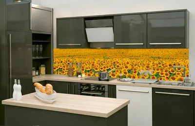 Produktbild von Küchenrückwand Folie selbstklebend SONNENBLUMENFELD 260 x 60 cm - Klebefolie - Dekofolie - Spritzschutz für Küche -