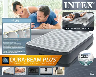 Produktbild von Intex Luftmatratze Comfort Plush Elevated 99 x 191 x 46 cm Integrierte Pumpe