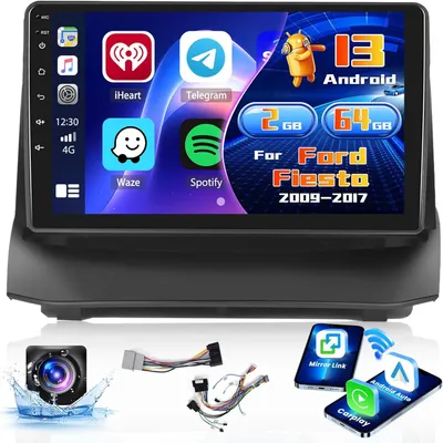 Obrázok produktu pre Android 13 autorádio pre Ford Fiesta – 9-palcový dotykový displej – navigácia – bezdrôtové pripojenie CarPlay