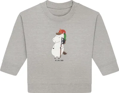 Produktbild von Mr. & Mrs. Panda Organic Baby Pullover Einhorn Junge 24. - 36. Monat - Heather Grey - Geschenk, Mittelalter, Unicorn, Einhörner, Bube, Bullover