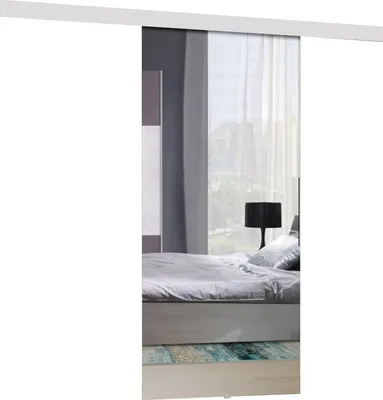 Produktbild von KIER FURNITURE Spiegel-Schiebetüren Komplettset MIRROR Sliding Door, Raumteiler Schiebetür 86x205x1,6 cm