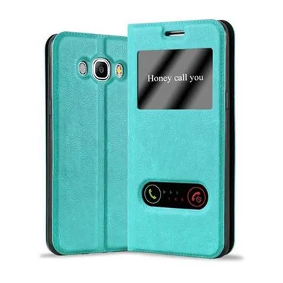Immagine prodotto di Cadorabo custodia protettiva per Samsung Galaxy J7 2016 custodia in turchese custodia per telefono cellulare custodia a libro cover case