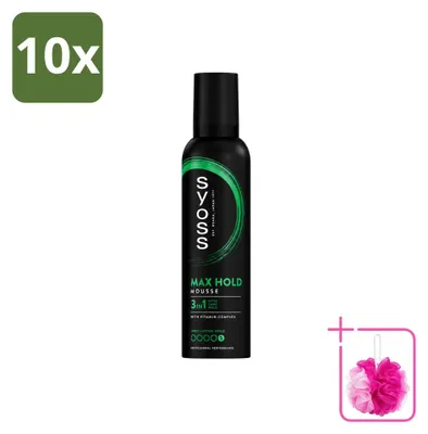 Imagen del producto de 10 unidades de espuma para el cabello Syoss Keratin, 250 ml cada una, pack ahorro