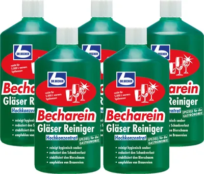 Produktbild von Dr. Becher Becharein Gläser Reiniger Hochkonzentrat 1L (5er Pack)