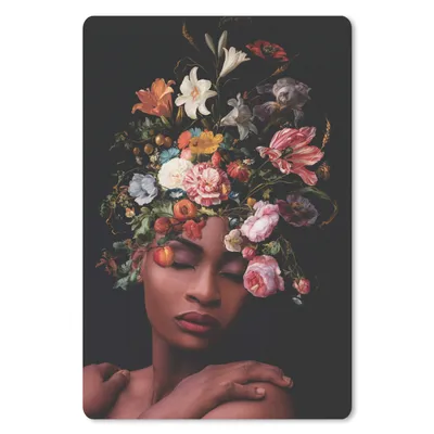 Produktbild von MuchoWow® Mauspad Mousepad Frau - Make-up - Blumenstrauß 40x60 cm - Mousepads - Maus Mat - Pad - Mausunterlage - Schreibtisch Accesoire