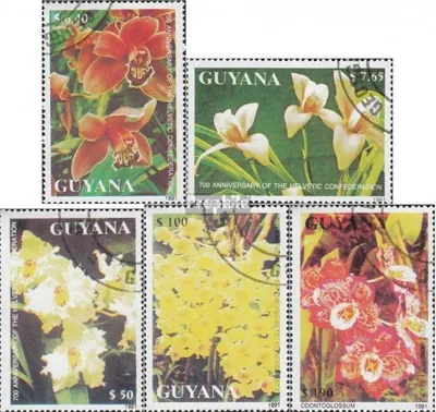 Produktbild von Briefmarken Guyana 1991 Mi 3576-3580 (kompl.Ausg.) gestempelt Orchideen