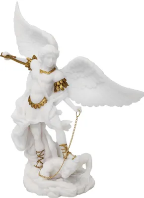 Immagine prodotto di Arcangelo Michele bianco/oro - Statua, angelo, protettore