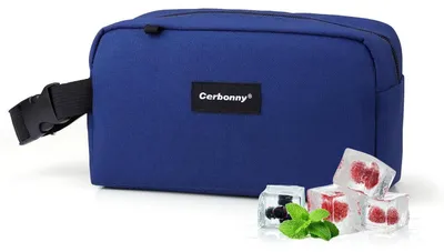Immagine prodotto di Borsa termica mini, pieghevole, impermeabile, leggera, isolata e adatta al congelamento, colore blu navy