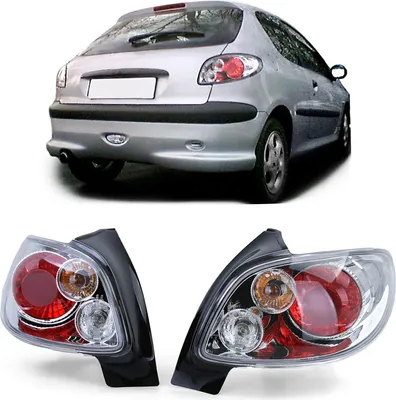 Produktbild von Klarglas Rückleuchten Chrom für Peugeot 206 Schrägheck 3 + 5 Türer 98-09