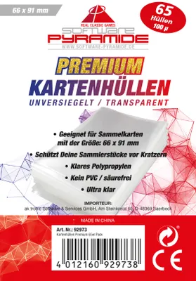 Obrázok produktu pre ak tronic Software & Services 92973, Priehľadná, Polypropylén (PP), 66 x 91 mm, 65 kusov, Čína, Kyselina, PVC
