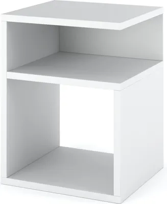Image de MRBLS_HOME Table de nuit Blanc - Table de nuit - Meuble moderne sans tiroirs pour votre chambre - Petite commode 41cmx32cmx30