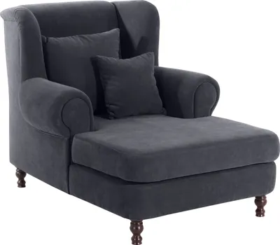 Produktbild von Max Winzer Big-Sessel inkl. 2x Zierkissen 55x55cm + 40x40cm Mareille - Velourstoff anthrazit - Maße: 103 x 149 x 103 cm