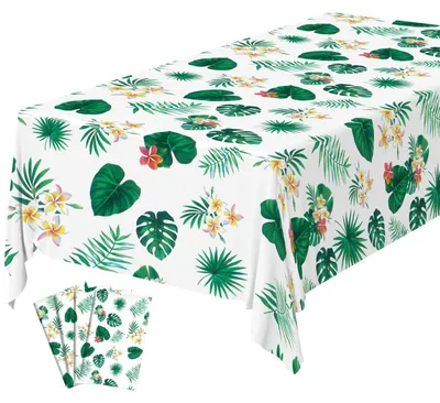 Produktbild von Tischdecke Palmblätter 4 Stück Geburtstag Wasserdicht Plastik 130 x 220 cm