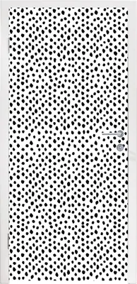Produktbild von MuchoWow® Türtapete Selbstklebende Türfolie Polka dots - Schwarz - Weiß 85x215 cm Türposter Türaufkleber Klebefolie Türklebefolie - Aufkleber für türen - Türplakat - Dekoration