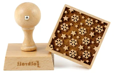 Produktbild von Keksstempel Schneeflocken & Sterne, 55x55 mm, Cookiestempel, Backstempel, Keks, Stempel, Motiv, Buchenholz, 334829