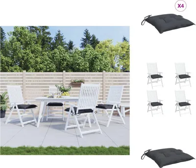 Image de vidaXL Coussin de chaise 4 pcs. Anthracite 40x40x7 cm Tissu Oxford - Coussin d'assise