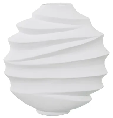 Image de Solidchoice - Vase en céramique, finition mate, blanc, dimensions : 11 x 40 x 40 cm