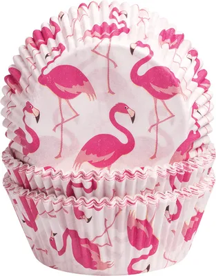 Produktbild von Demmler Muffinformen Flamingo - zum Dekorieren selbstgemachter Muffins - 60 Stück - aus Pergamentersatz