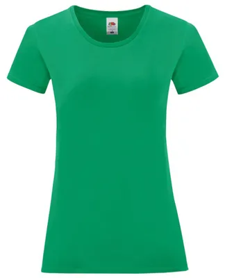 Immagine prodotto di Fruit of the Loom - T-shirt "Iconic" da donna, cotone pettinato LT5720 (XS) (verde irlandese)