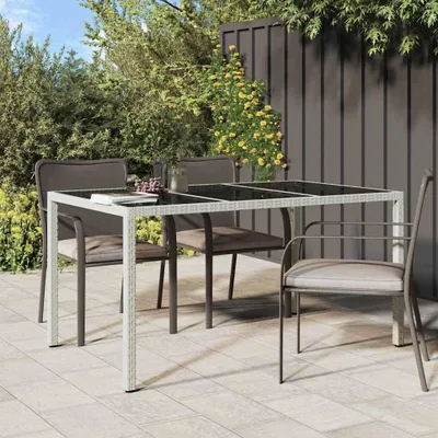 Obrázok produktu pre vidaXL Záhradný stôl, biely, 150 x 90 x 75 cm, poly-ratan