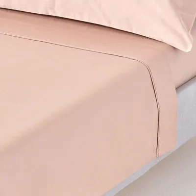 Produktbild von HOMESCAPES Luxus Bettlaken ohne Gummizug beige 178x255 cm Satin Baumwoll-Betttuch Haustuch ägyptische Baumwolle