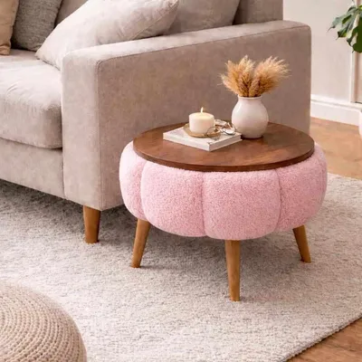 Imagen del producto de Hanah Home, mesa auxiliar de alta calidad (juego de 3 piezas) - Roble saphir, 100% melamina, color rosa