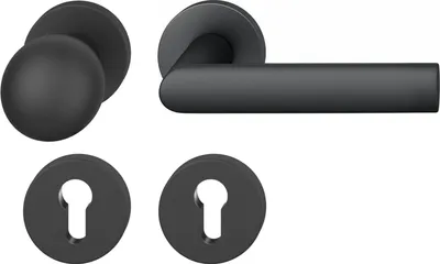 Produktbild von FSB Wechselgarnitur 12 1108 ASL auf Rosette PZ, Knopf drehbar, schwarz matt