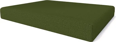 A green cushion for a pallet sofa.