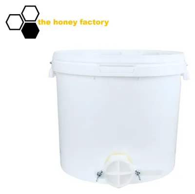 Produktbild von Abfüll-Eimer 25 KG mit Quetschhahn und Griff Weiß Imkerei Honigeimer Abfüller