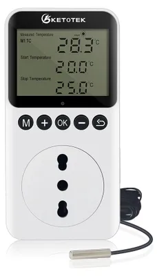 Temperaturregler-Steckdose mit Timer, 230 V, mit Sensor