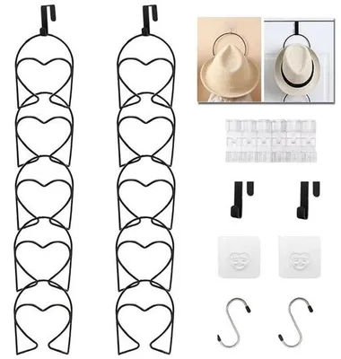 Obrázek produktu pro Uniqoos® Držáky na trouby a tašky z nerezové oceli, 10 kusů – nastavitelné háčky, rozměry 16,5 x 9,7 cm, nosnost 2–3 kg