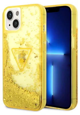 Produktbild von Guess iPhone 14 & 15 Plus Hardcase Backcover - Liquid Glitter - Translucent - Yellow