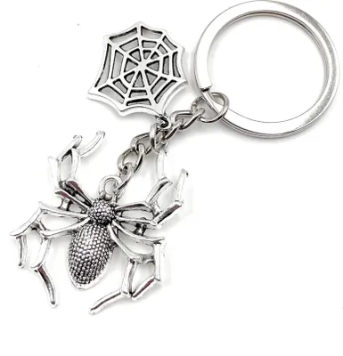 Produktbild von Onwomania Spinne Ungeziefer Insekt Schlüsselanhänger Metall Glücksbringer in Alu Geschenkbox, ideal zum Verschenken