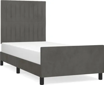 Produktbild von vidaXL Bettgestell ohne Matratze Dunkelgrau 90x200 cm Samt