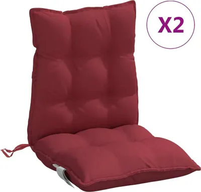 Produktbild von Niedriglehner-Auflagen 2 Stk. Weinrot Oxford-Gewebe
