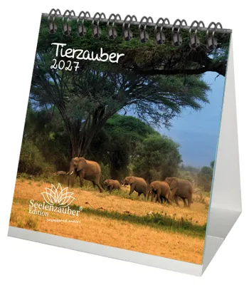 Produktbild von Tierzauber Tischkalender 10x10cm für 2027 verschiedene Tiere - Seelenzauber