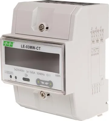 Produktbild von Zweitarif-Stromzähler, 3-phasig, 2-Wege mit Modbus RTU, für halbindirekte Messung LE-03MW-CT