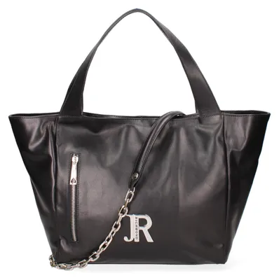 Imagen del producto de Bolso de cuero para mujer, de cuero genuino, con cremallera y correa de hombro ajustable. Fabricado en Italia