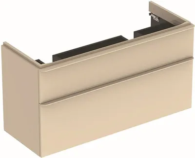 Produktbild von Geberit Smyle Square Waschtischunterschrank für Doppelwaschtisch, 500356, 1184x617x470mm, mit 2 Schubladen, 500.356.JL.1
