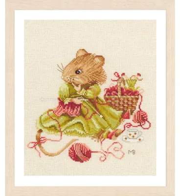 Zdjęcie produktu dla Zestaw do haftu krzyżykowego Lanarte "Marjolein Bastin Vera Knitting Away", wymiary 23x27 cm