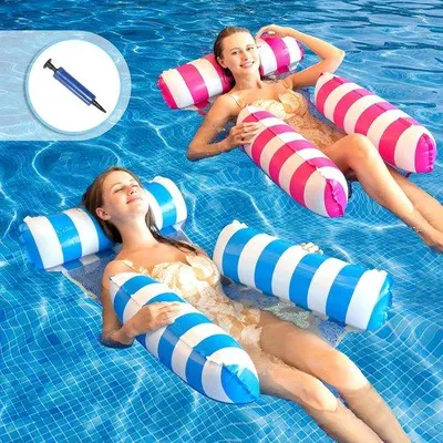 Produktbild von Famanu Schwimmhängematte für Erwachsene - Aufblasbare Wasserhängematte mit Stuhl